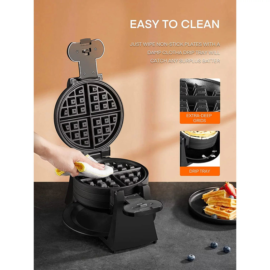 Black 8-Slice Nonstick Waffle Maker X48974