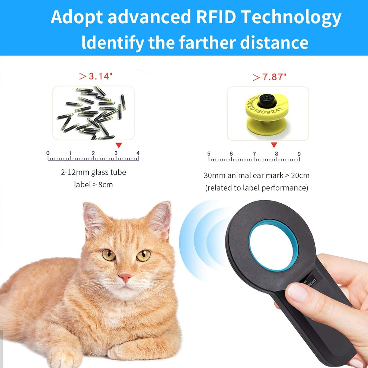 Pet Microchip Scanner Animal Tag Reader M7814