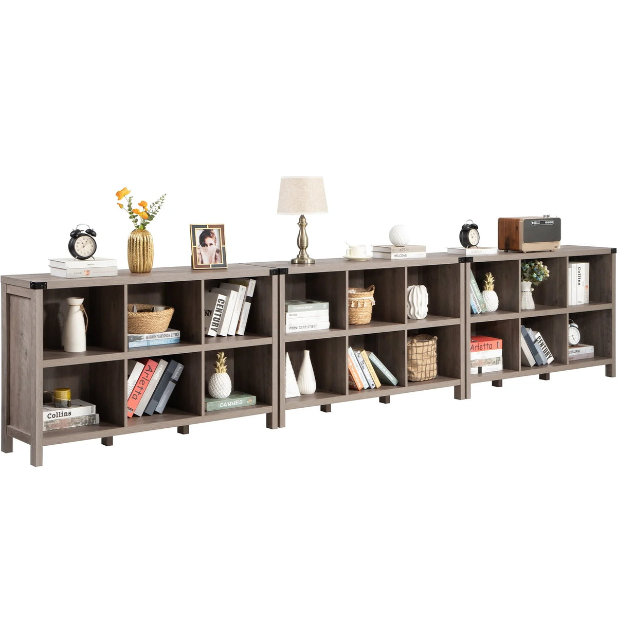 6 Cube Wood & Metal Storage Organizer M330982
