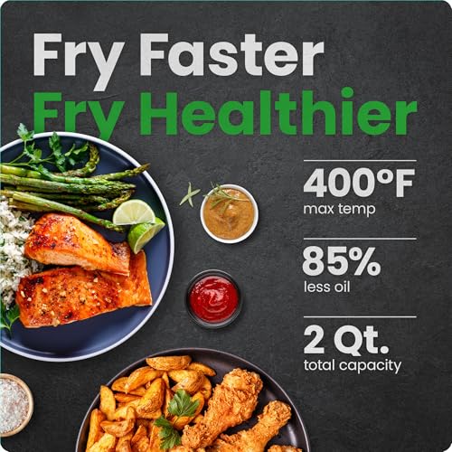 2 Qt Compact Air Fryer with Nonstick Basket A3402