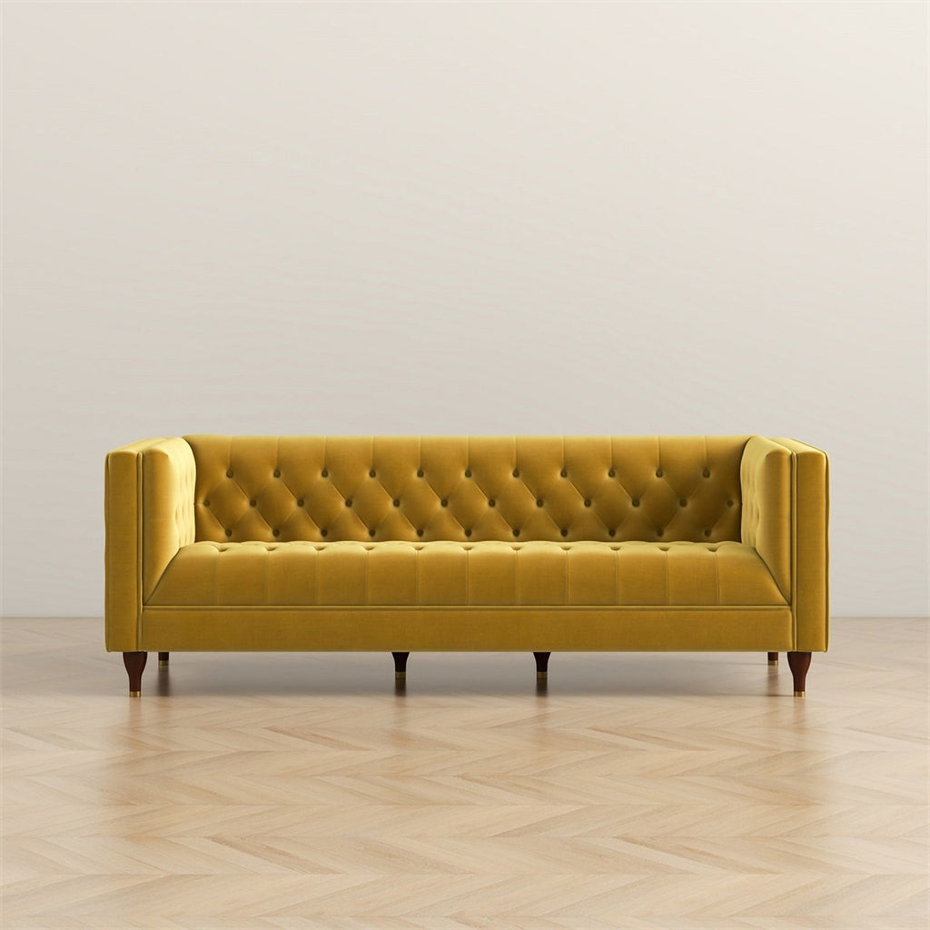 Gold Velvet Upholstered Sofa D38511