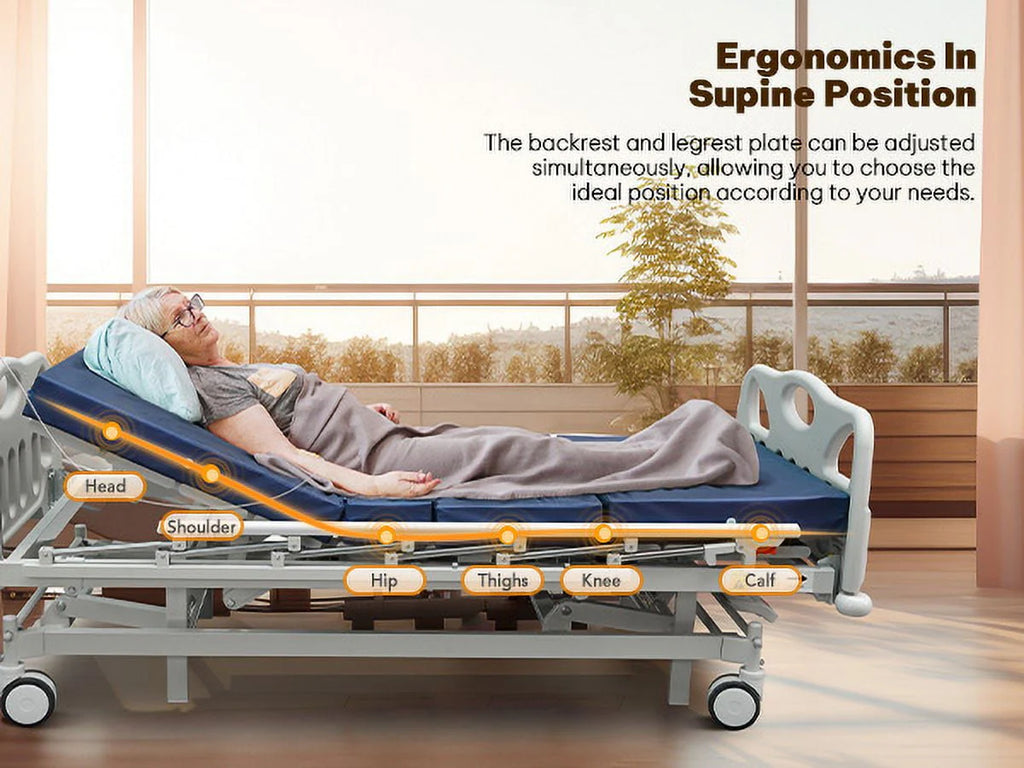 Full Electric Hospital Bed with 4 Function Mattress and Remote Control S64335