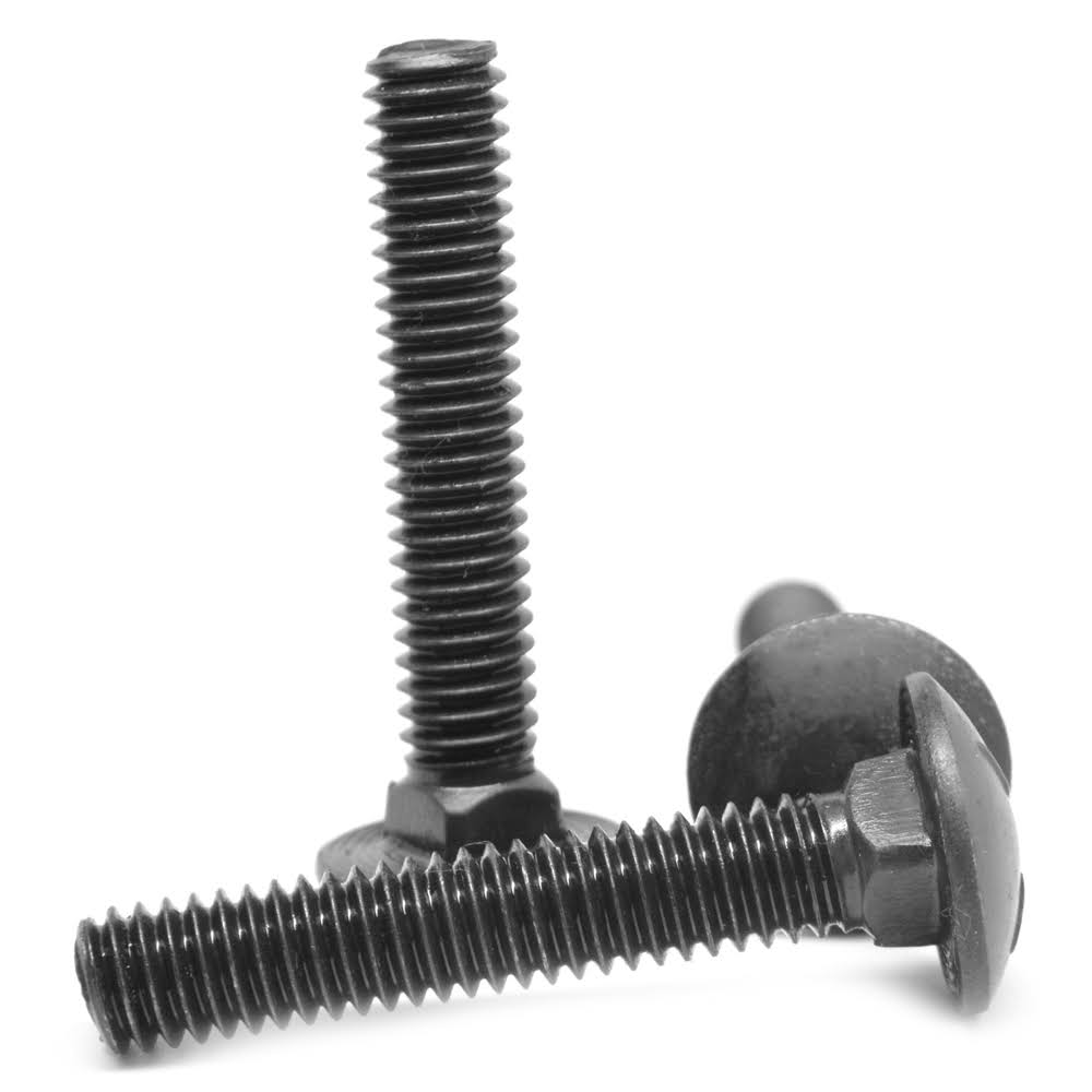 3/8x22-16 x 3 1/2x22 Coarse Thread Grade 5 Carriage Bolt Medium Carbon Steel Black Oxide Pk 175 Q6528