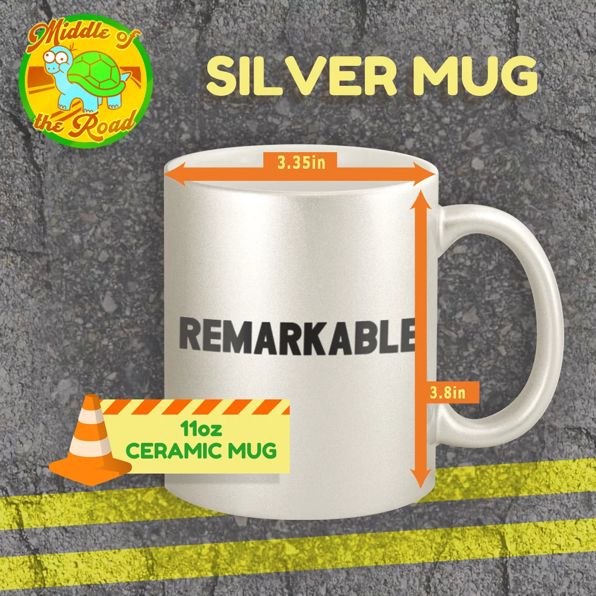 11oz Silver Coffee Mug Cup Z929