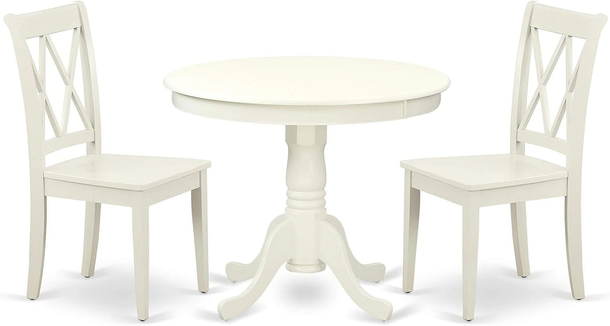 Antique 3 Piece Round Dining Table and 2 Chairs 36 Inch T818455