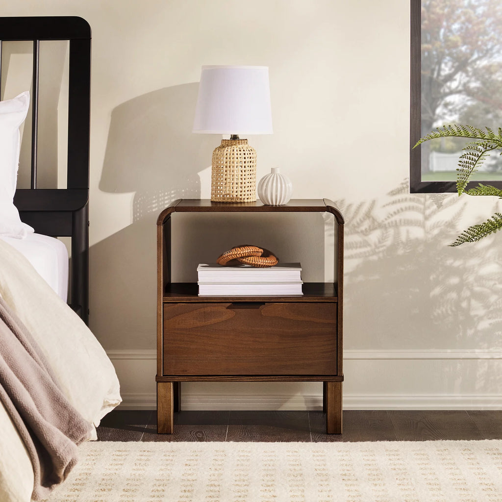 Brown Solid Wood Nightstand R40137