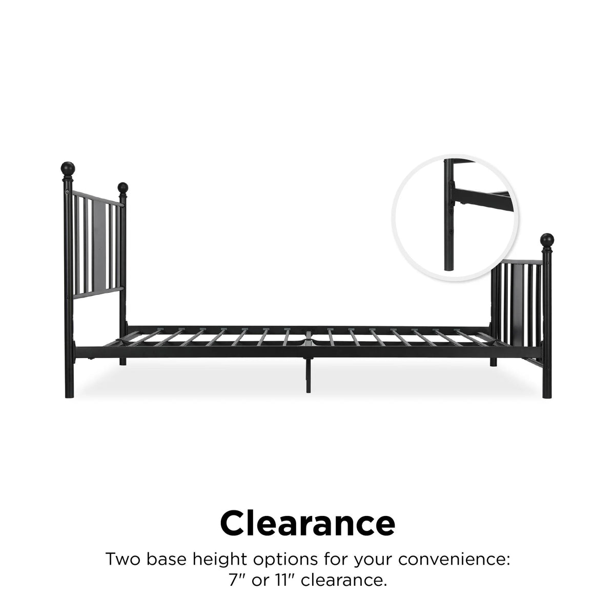 Queen Black Metal Platform Bed Q155