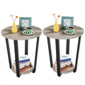 Set of 2 Gray Metal Side Table V600688