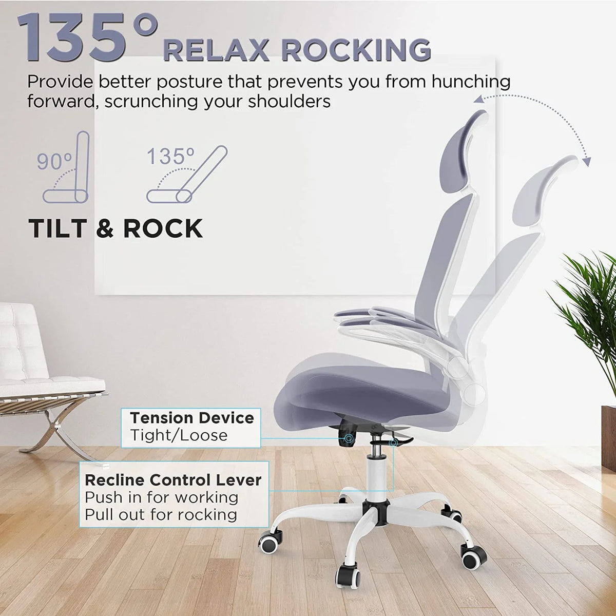 High Back Ergonomic Office Chair with Lumbar Support and Headrest N274672