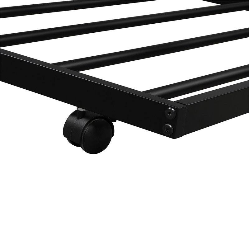 Twin-Over-Twin Metal Bunk Bed with Trundle Black Y815830