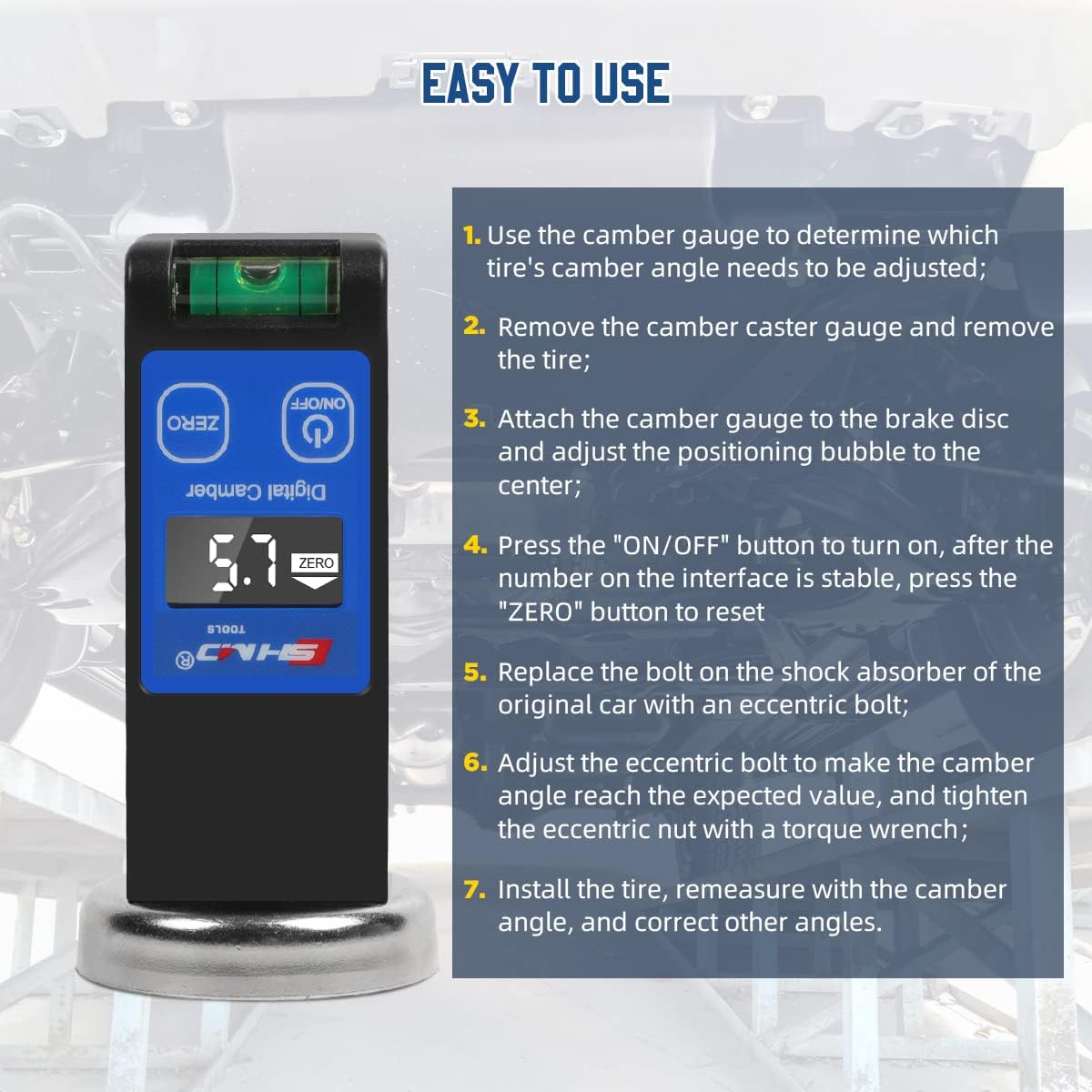Digital Wheel Alignment Camber Gauge with Digital Display I394
