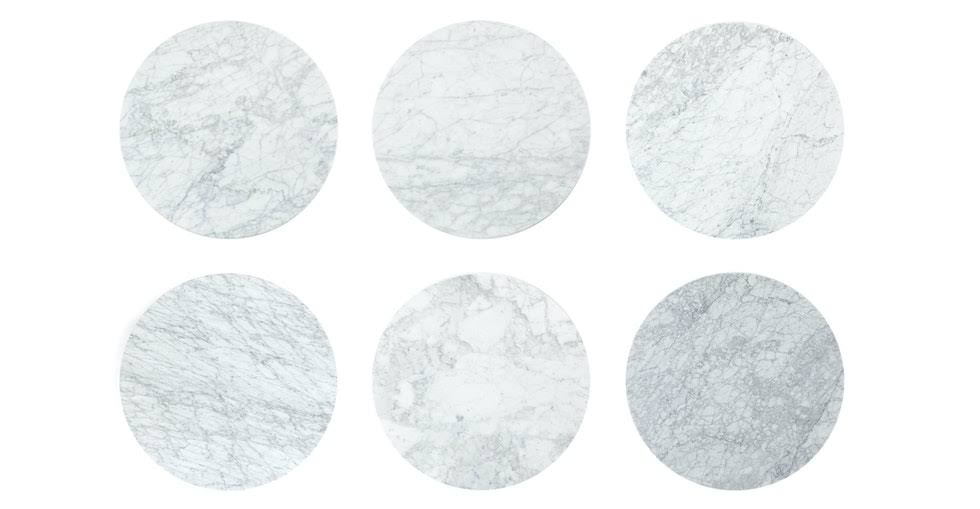 Round Marble End Table with Solid Oak Legs O92650