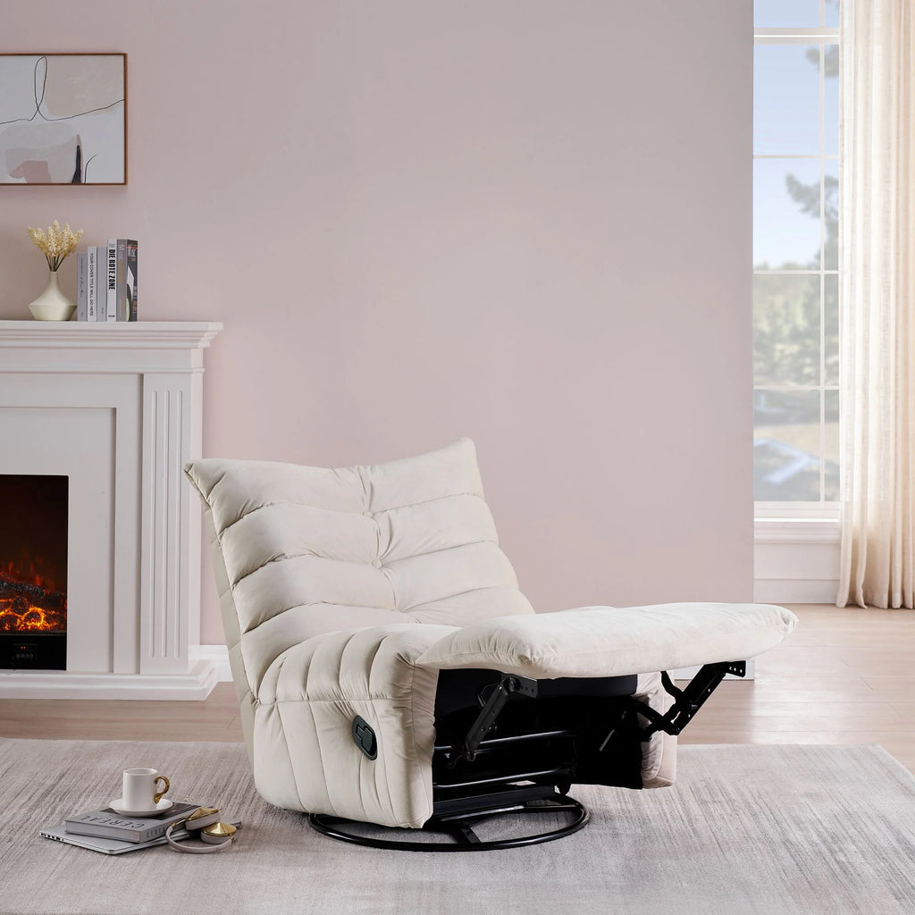 Rotatable Upholstered Lounge Chair with Side Pocket Z41385