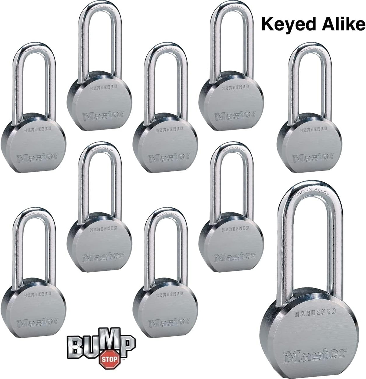 8 High Security Pro Series Keyed Alike Padlocks with BumpStop Technology O71640