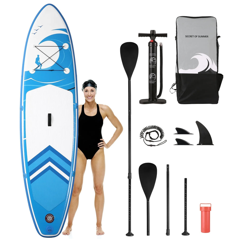 Inflatable Paddle Board 10' 6 in. Thick Green P533576