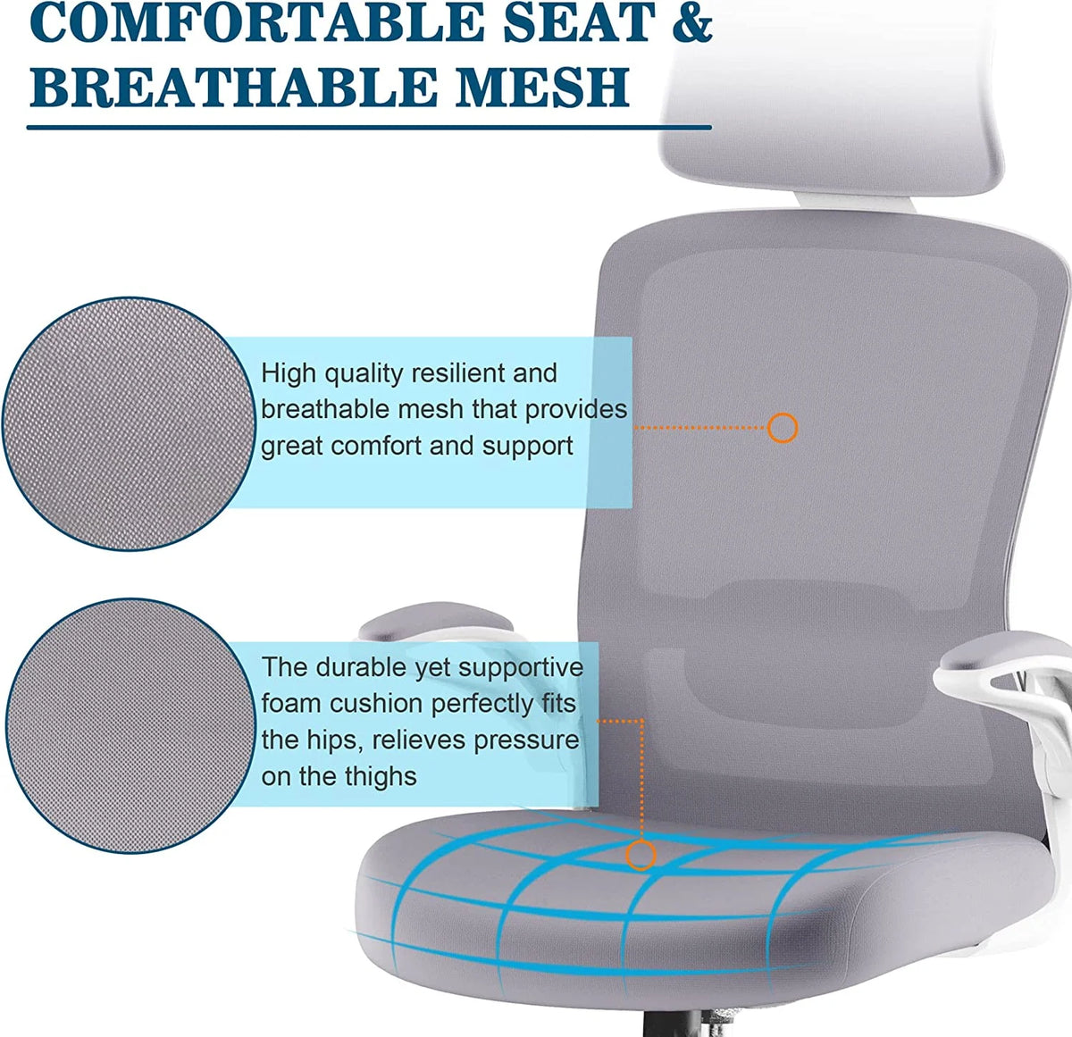 High Back Ergonomic Office Chair with Lumbar Support and Headrest N274672