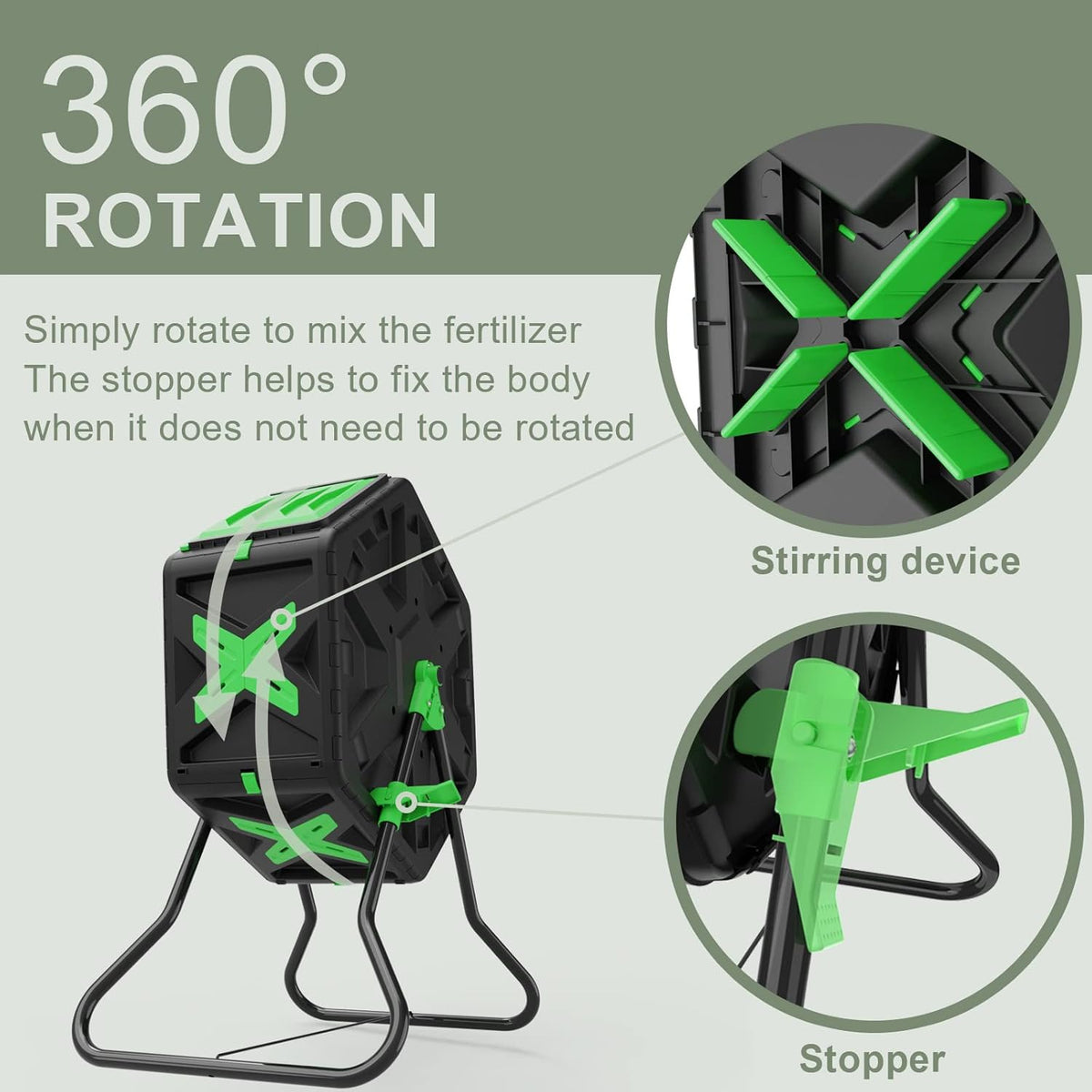 Light Weight 18.5 Gallon Compost Tumbler L7385