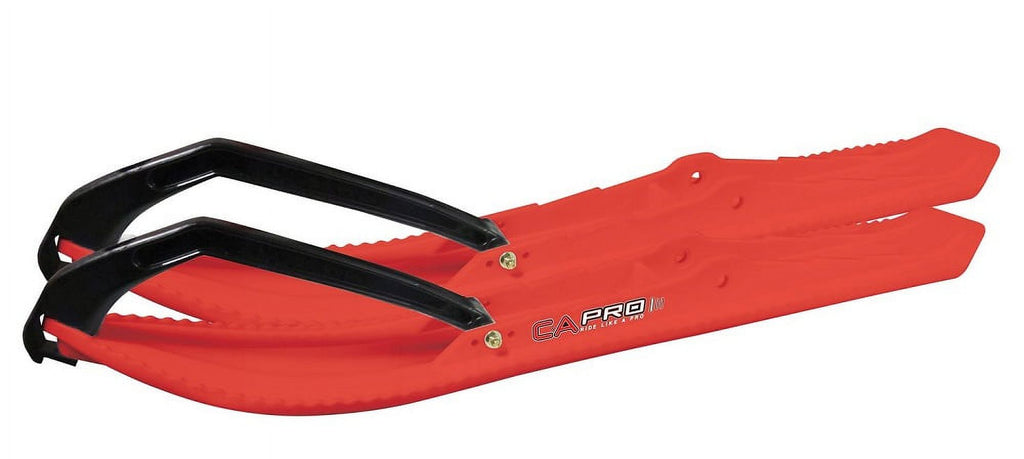 Red BX Snowmobile Skis with 9" Shaper Bars Complete Kit P402