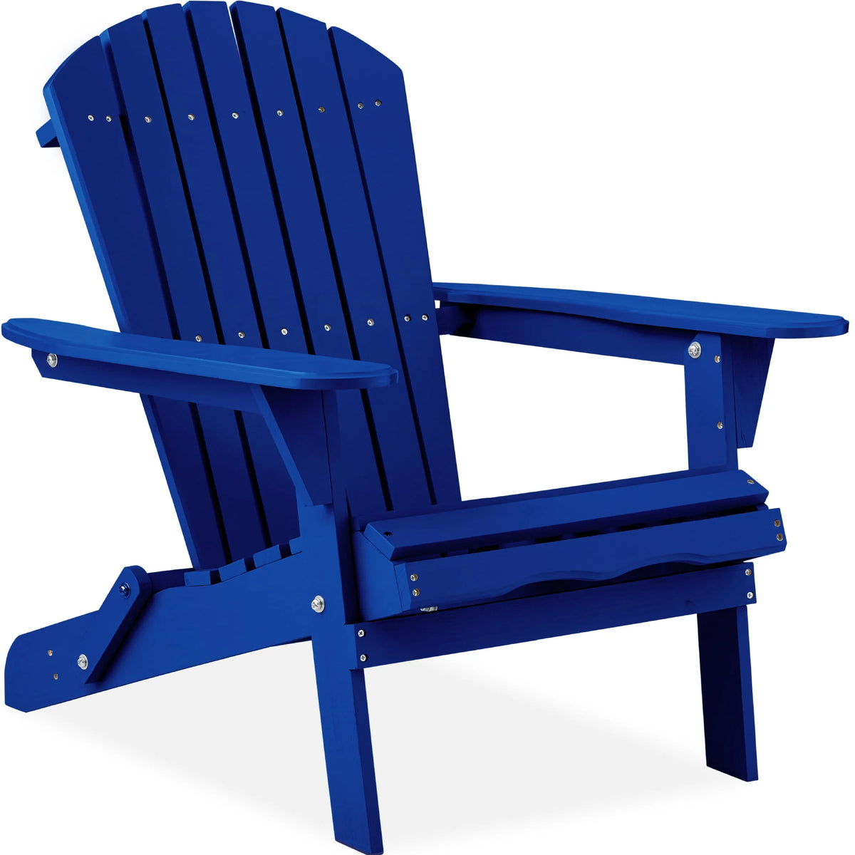 Folding Adirondack Chair Outdoor Wooden Accent Lounge Furniture 350lb Capacity Brown H20051