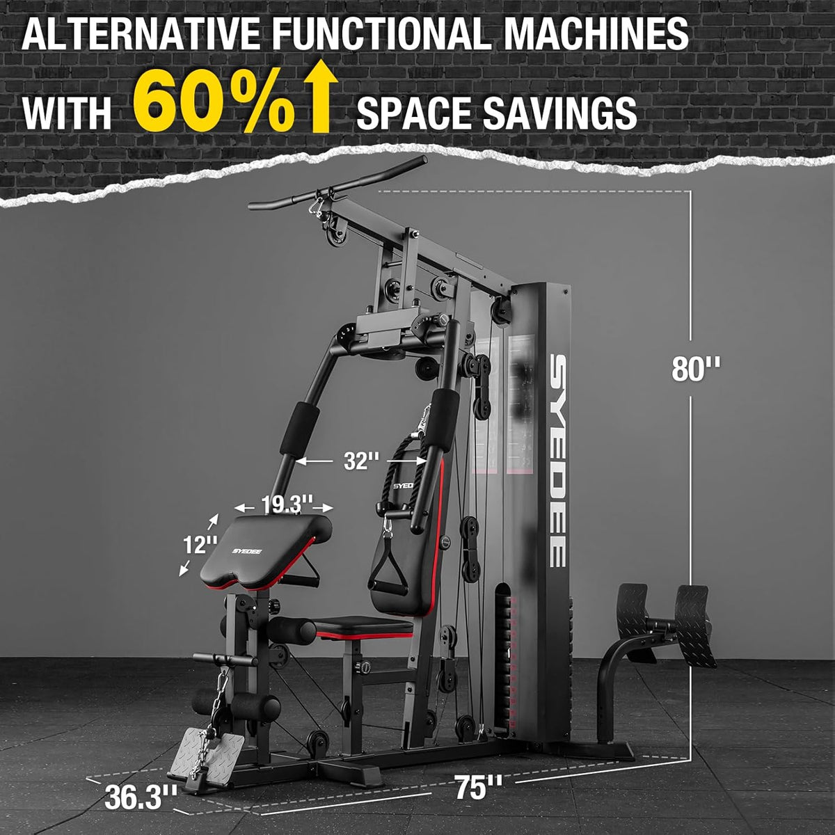 Multifunctional Home Gym Station with 150LBS Weight Stack W290