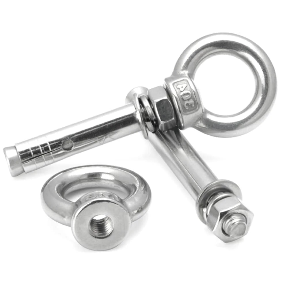304 Stainless Steel Expansion Eye Bolt M10x70mm 2pcs Q549025