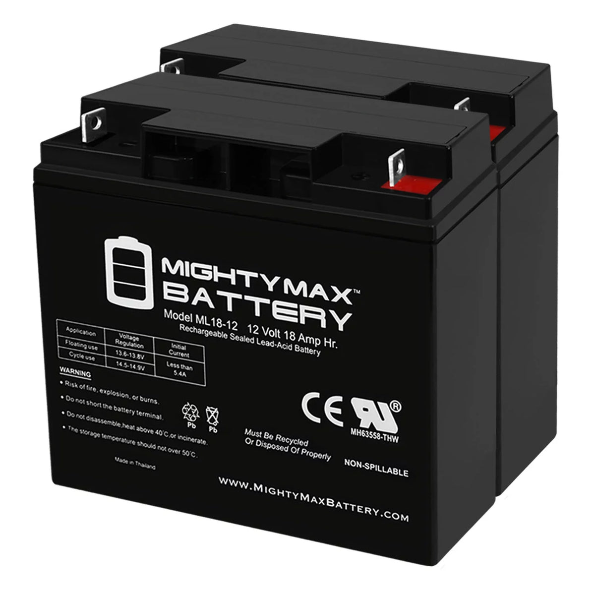 12V 18AH SLA AGM Rechargeable Battery L156944