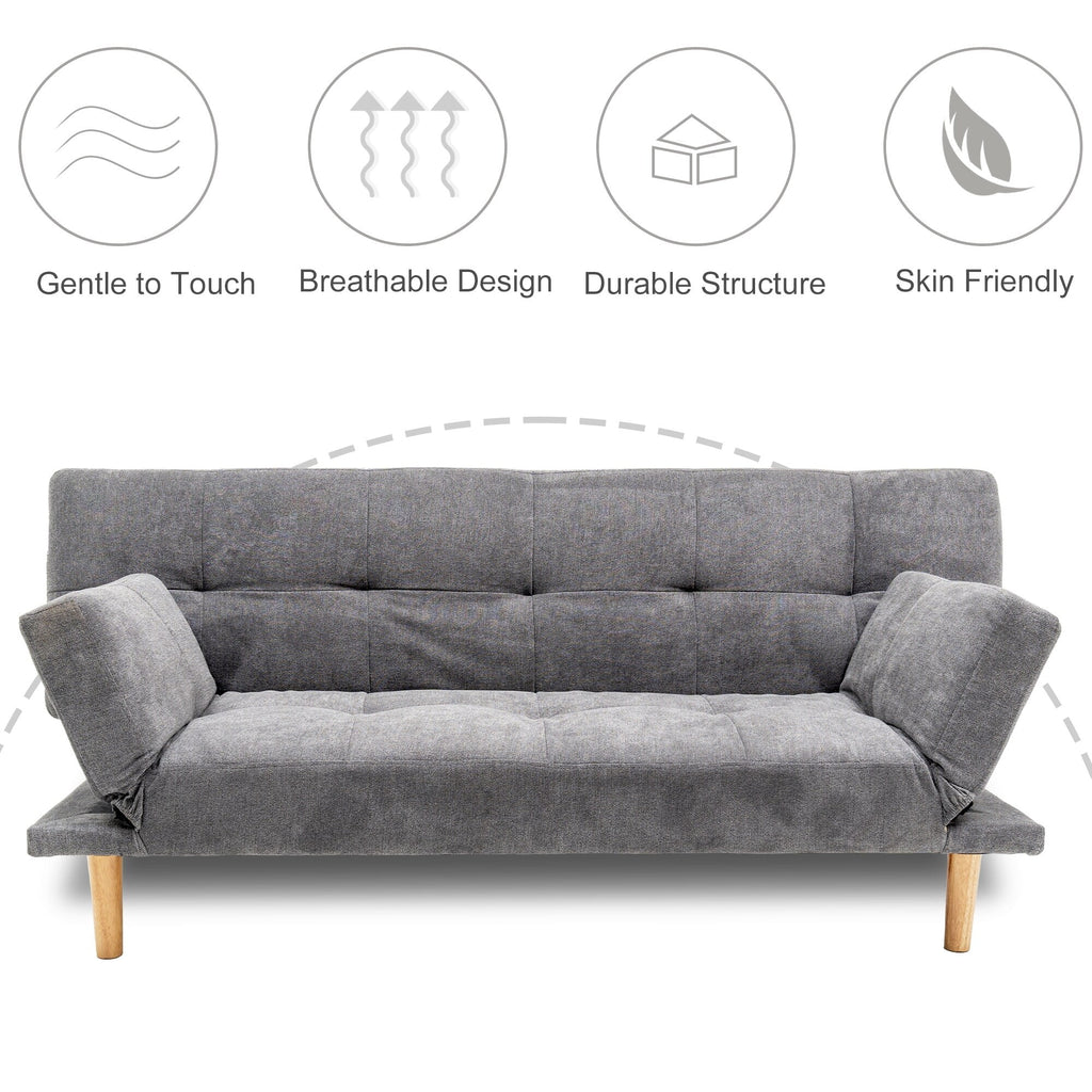 Linen Tufted Convertible Sofa Bed A7961