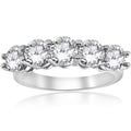 14K White Gold Diamond Five Stone Wedding Ring K97918