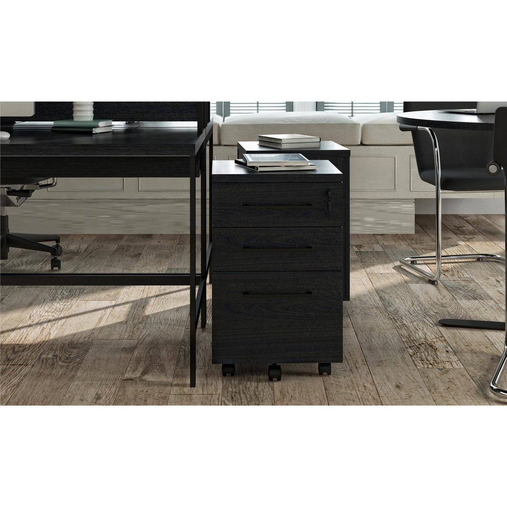 Black Mobile File Cabinet W820435