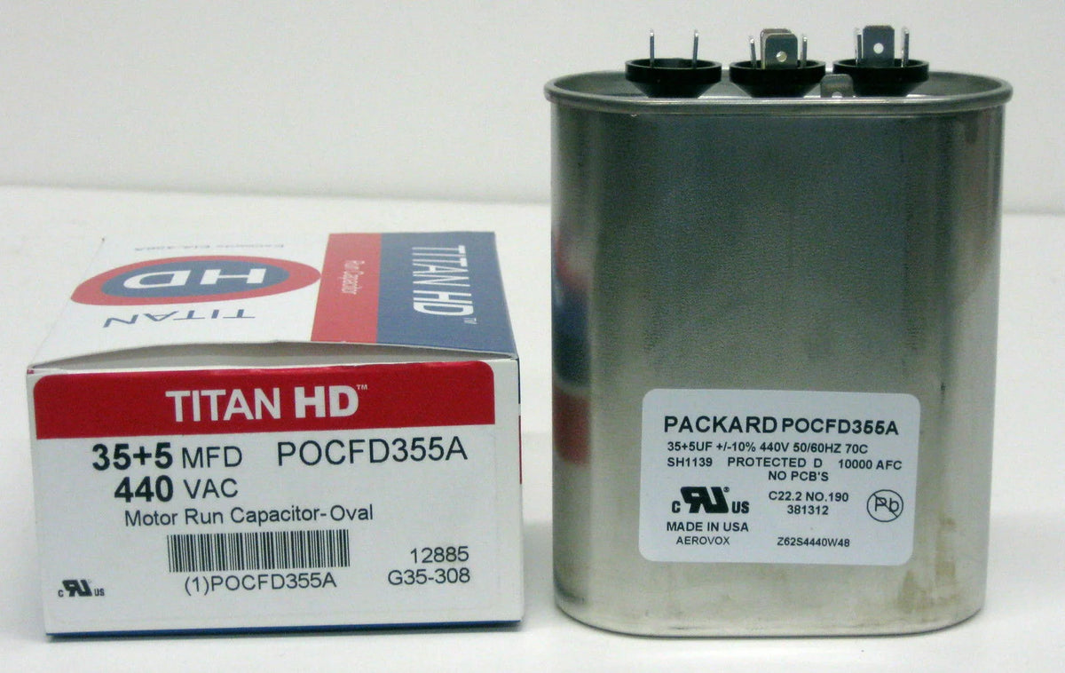 HVAC Oval Motor Run Dual Capacitor 35/5 MFD 440 Volts Y790897