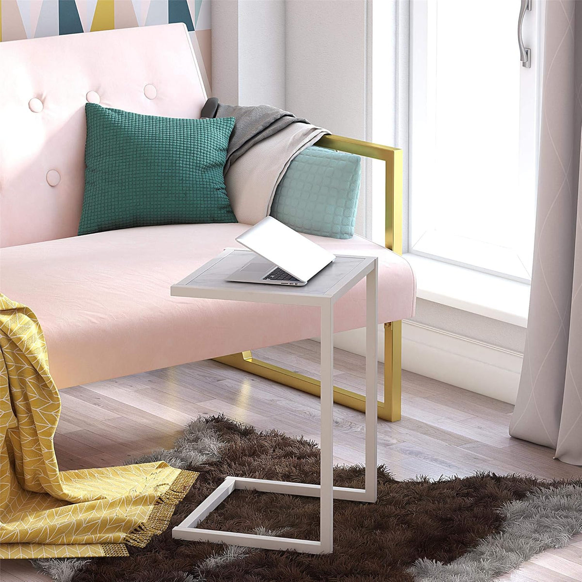 White Marble End Table Set O9122