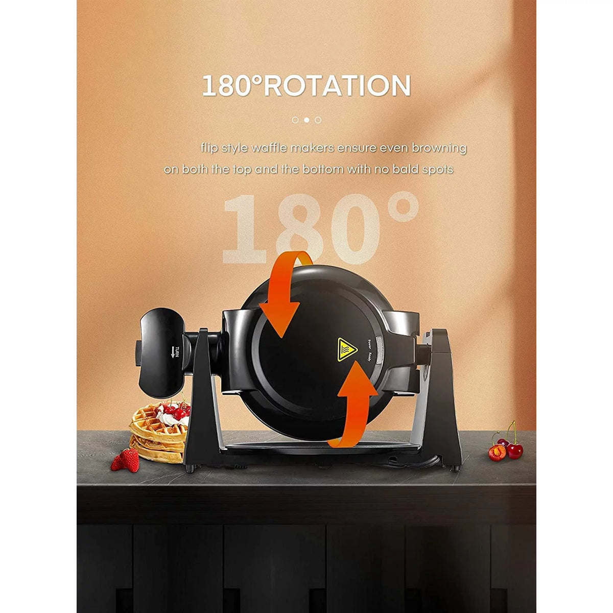 Black 8-Slice Nonstick Waffle Maker X48974