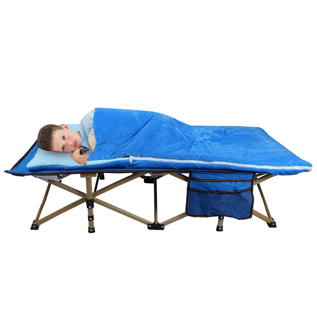 Kids Portable Folding Cot Bed, Blue 53x26 D9108