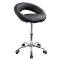 Black Height Adjustable Swivel Rolling Stool L9327