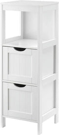 White Bathroom Floor Storage Cabinet with 2 Drawers L92451