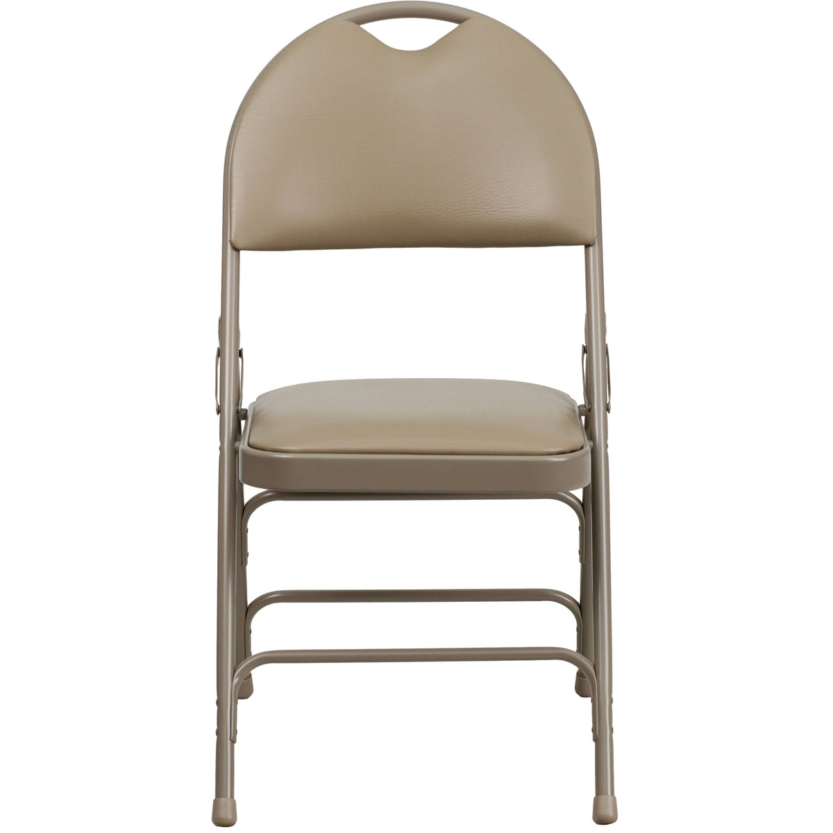 Beige Vinyl Metal Folding Chair H95370