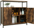 Rustic Brown Free Standing Storage Cabinet with 2 Doors H514010