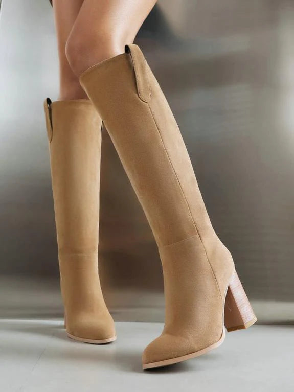 Suede High Heel Boots P33195