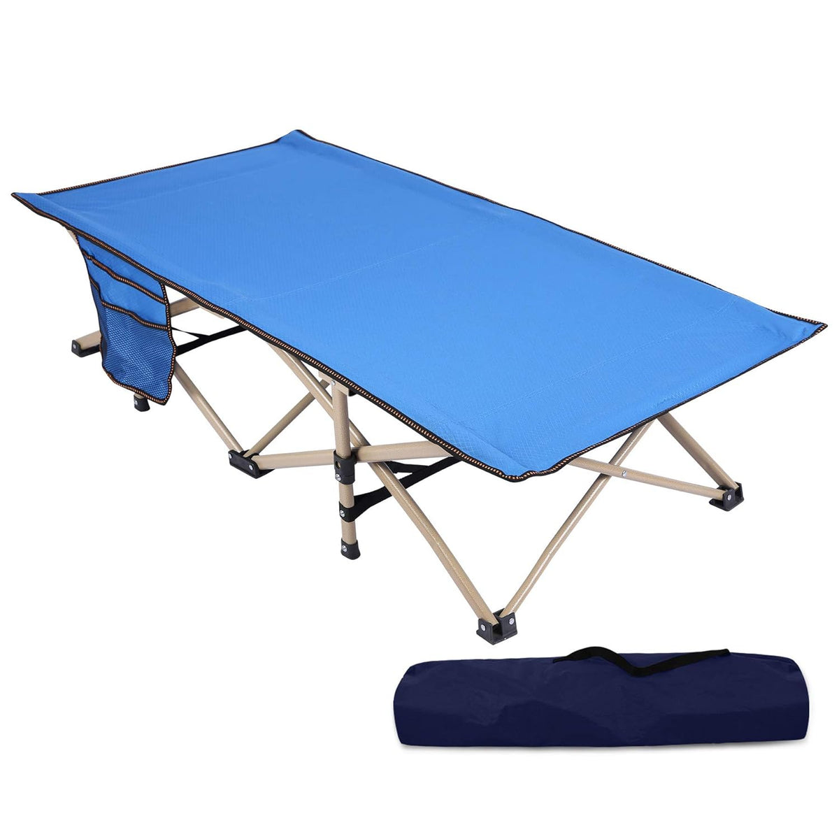 Kids Portable Folding Cot Bed, Blue 53x26 D9108