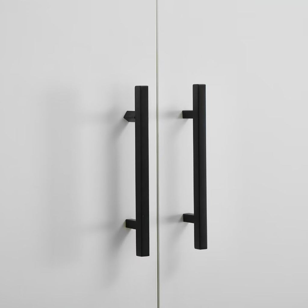 White 3 Door Wardrobe Closet with 2 Drawers Y175