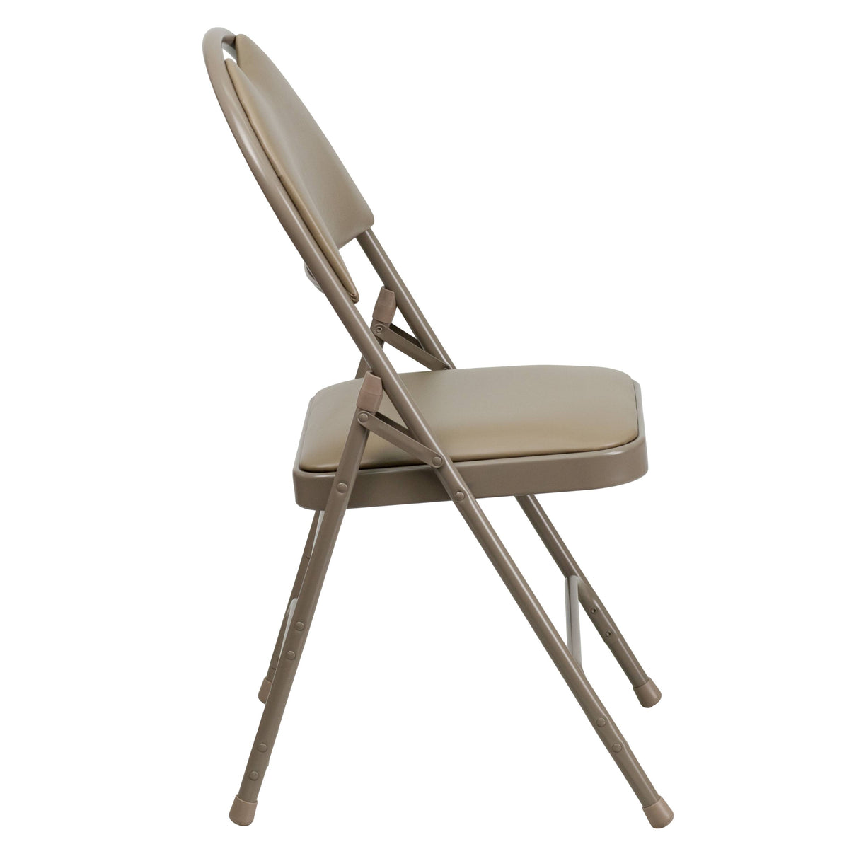Beige Vinyl Metal Folding Chair H95370