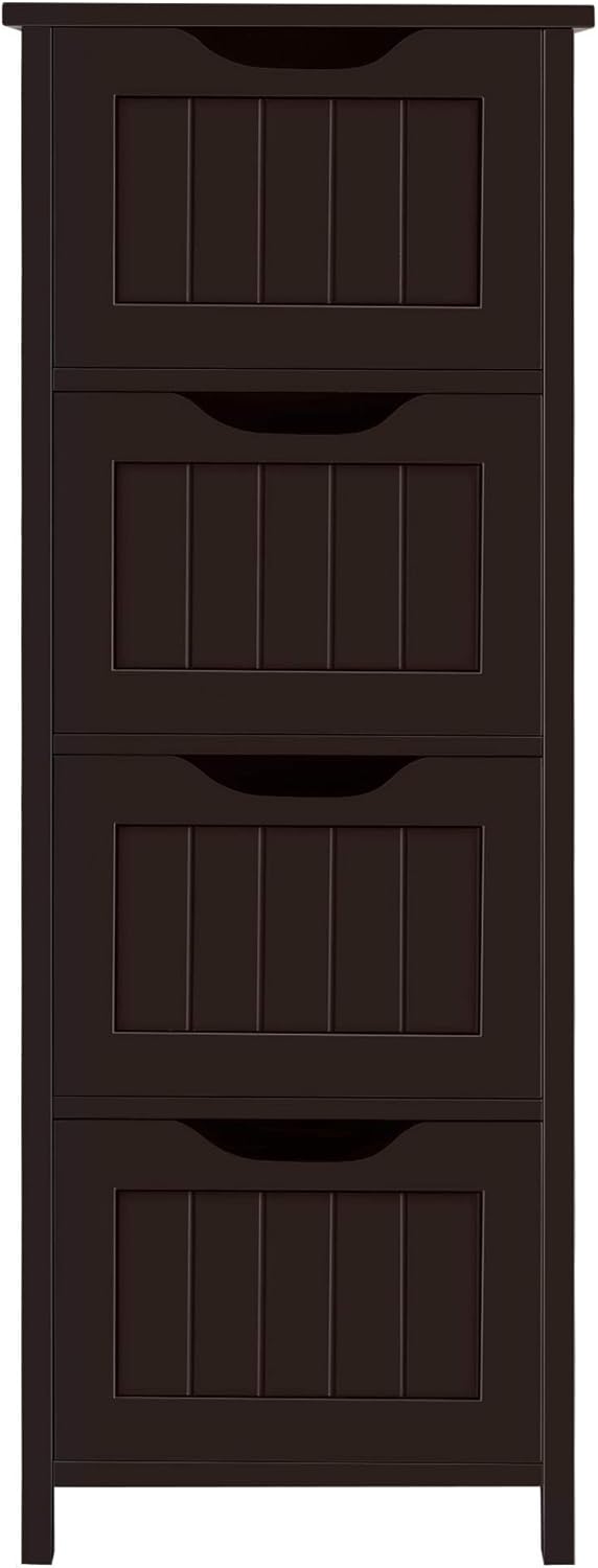 Wood 4 Drawer Bathroom Floor Cabinet H9613
