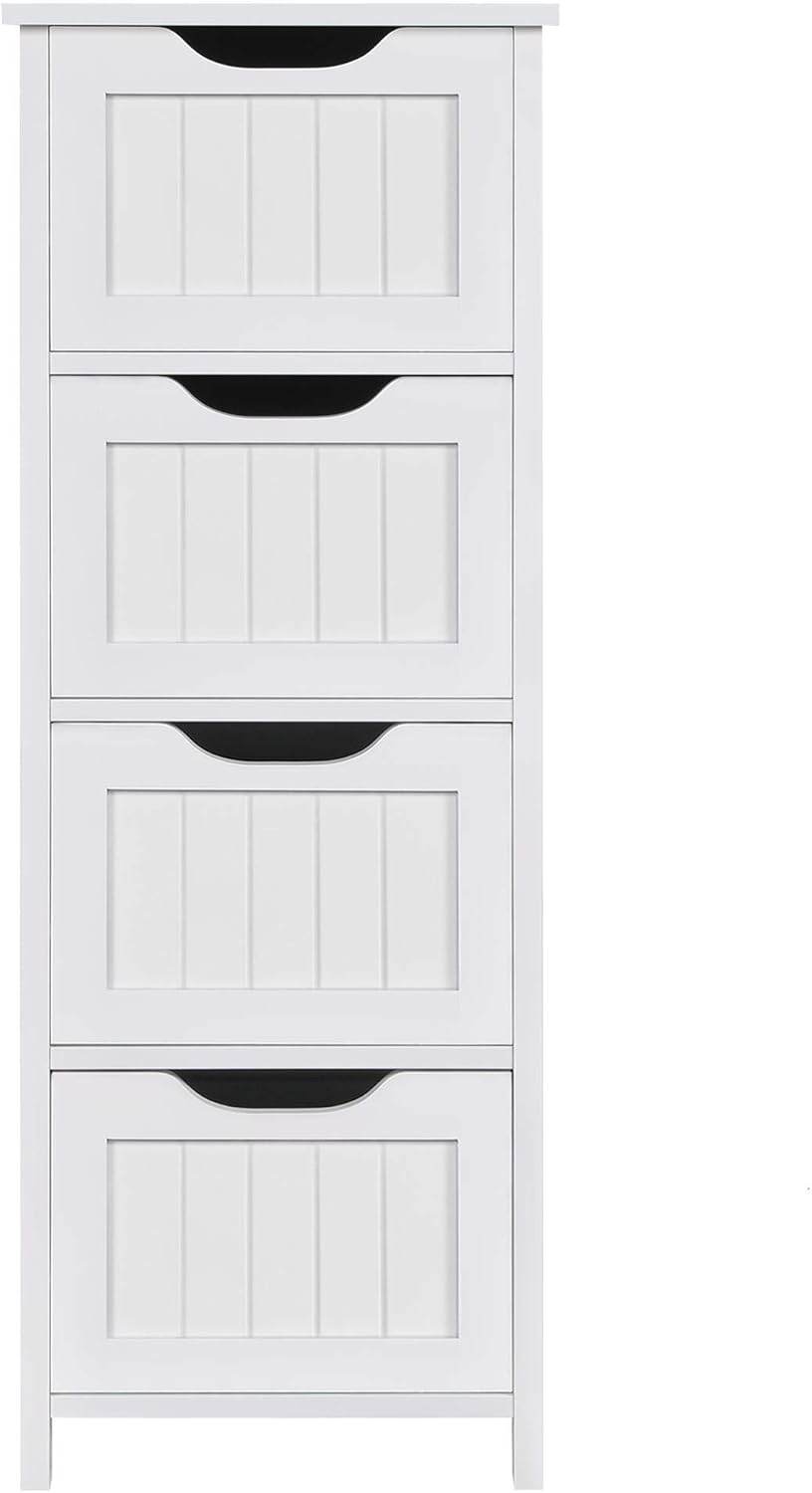 Wood 4 Drawer Bathroom Floor Cabinet H9613