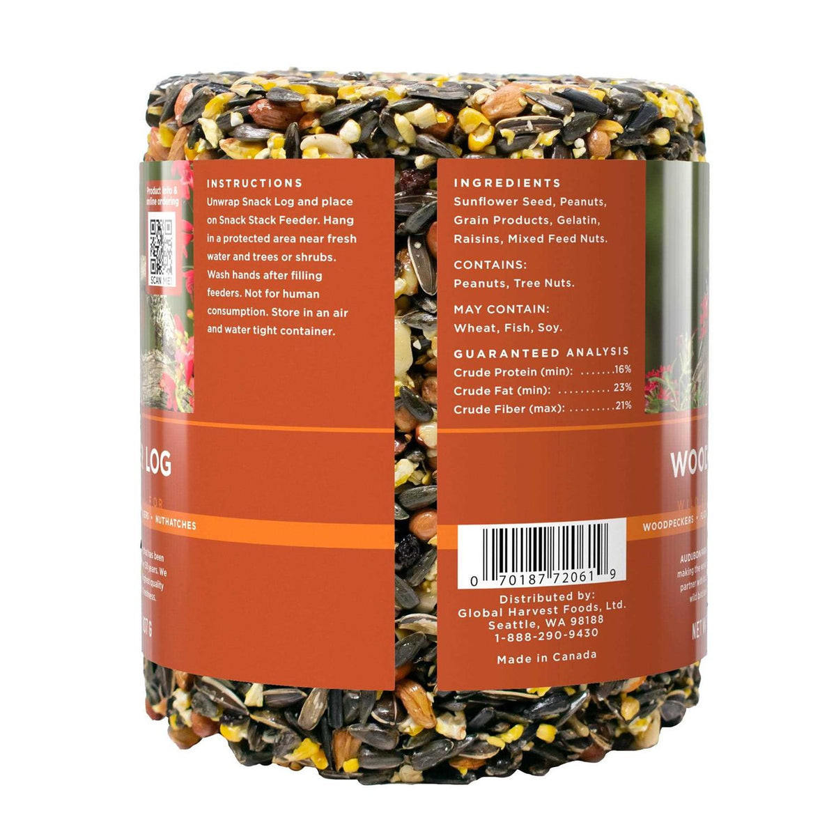 Woodpecker Snack Log Wild Bird Feed C63525
