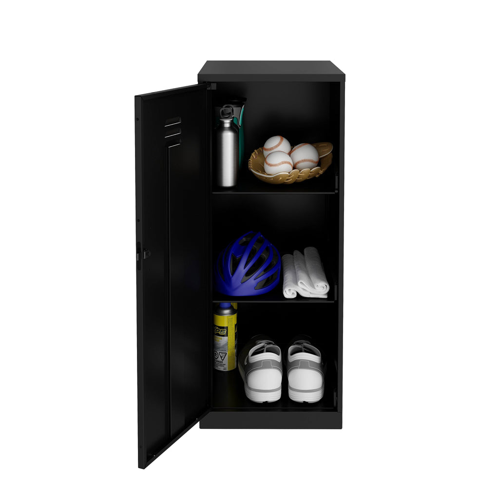 White 3 Shelf Metal Locker Cabinet X589966