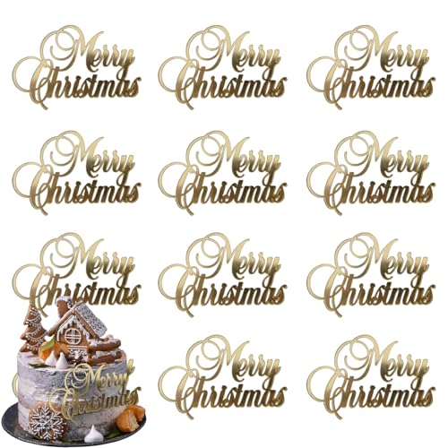 12 Pcs Christmas Cake Toppers D689181