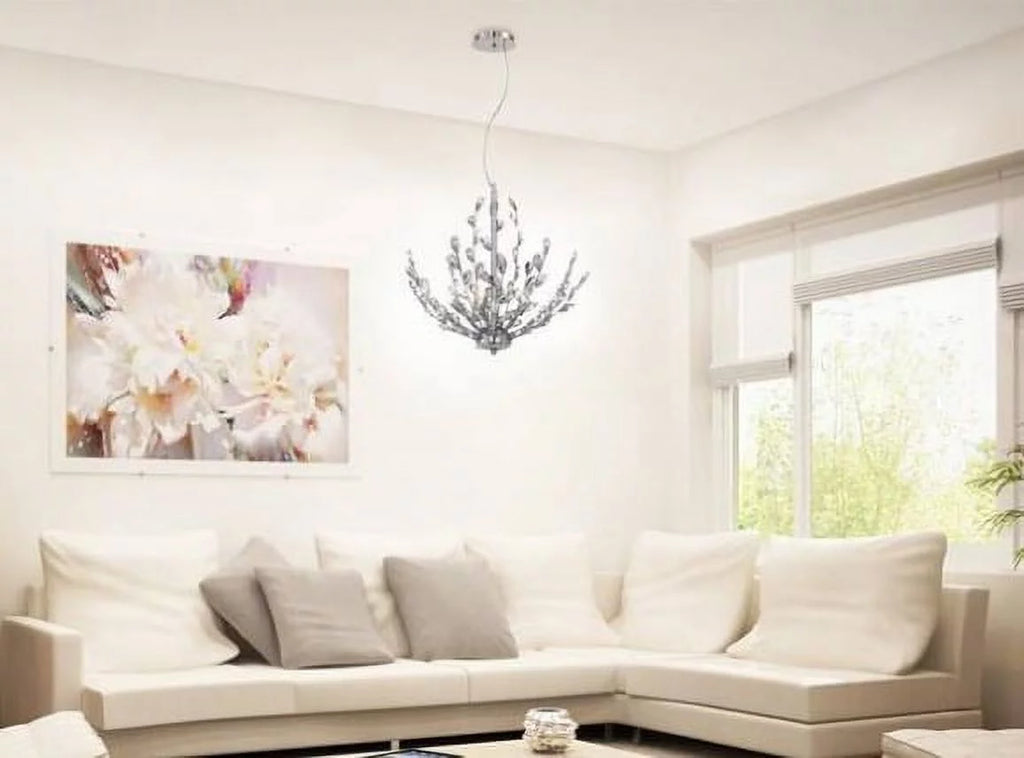 5-Light Pendant Chrome Finish Crystal Clear Accents Bulbs Included Z3210