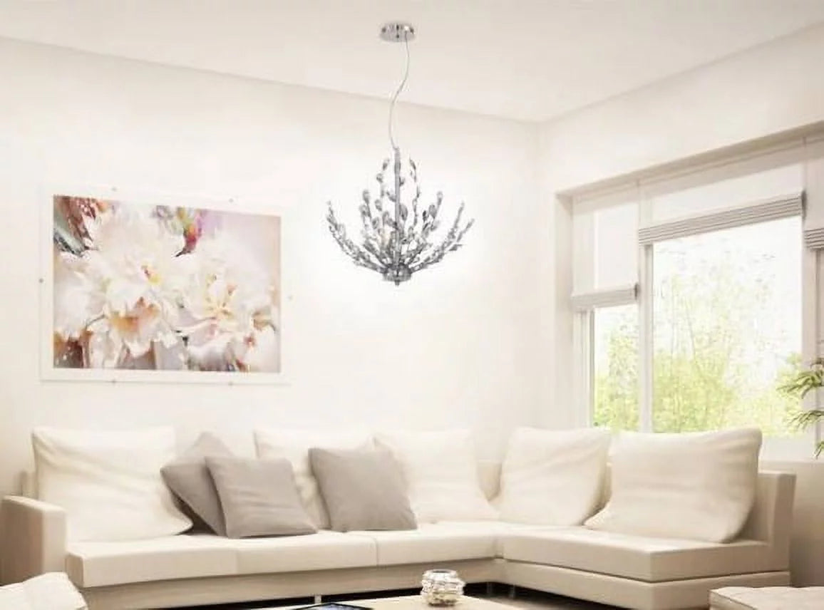 5-Light Pendant Chrome Finish Crystal Clear Accents Bulbs Included Z3210