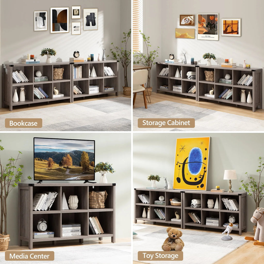 6 Cube Wood & Metal Storage Organizer M330982
