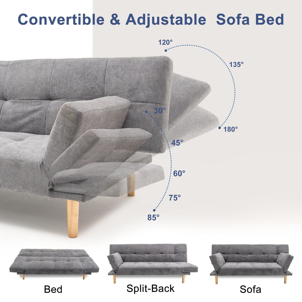 Linen Tufted Convertible Sofa Bed A7961